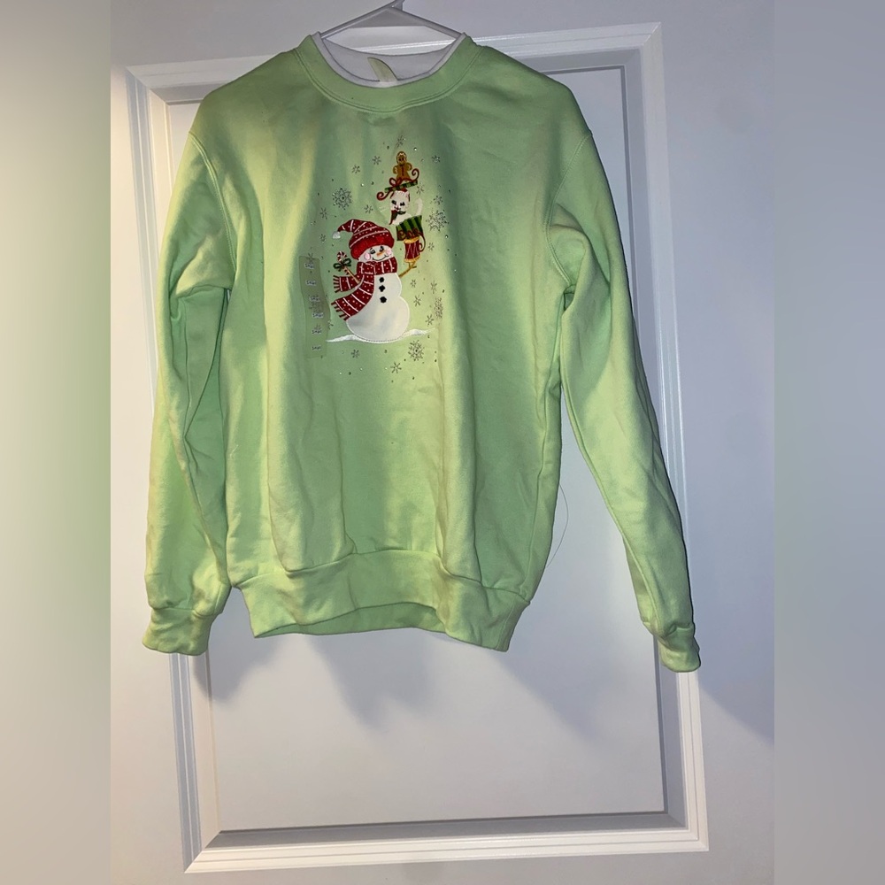 Green Snowman Sweater